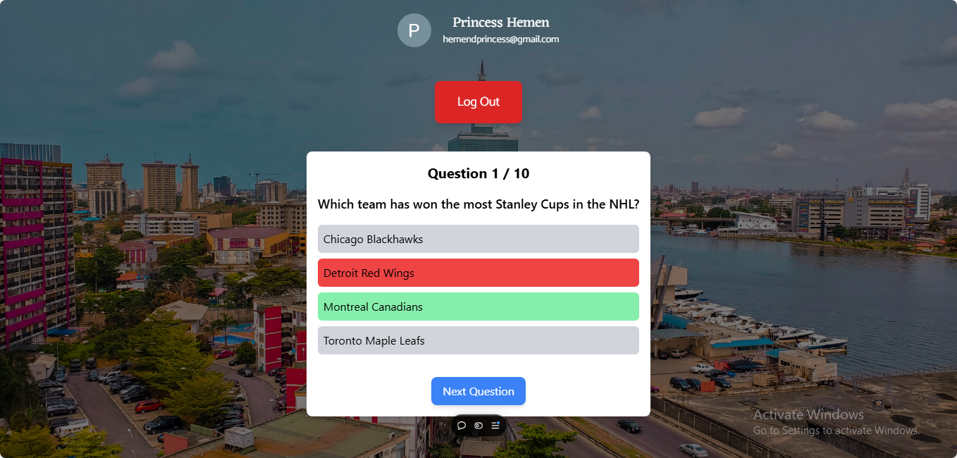 sports quiz app